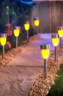 Solar Flame Effect Lights 10 Pack Waterproof LED Outdoor Garden Light NEW