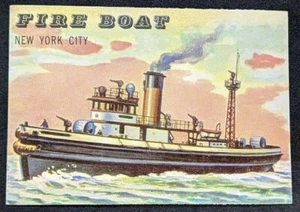 1955 Topps Rails & Sails, Fire Boat Card # 187, Short Print - Picture 1 of 2