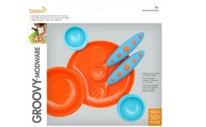 BOON GROOVY + MODWARE INEINANDERGREIFENDES BABY/KIND TELLER- UND SCHÜSSEL-SET MIT UTENSILIEN - Bild 1 von 4