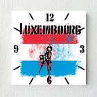 Luxembourg Flag Wall Clock Patriots Wooden Tile Watch Support Décor