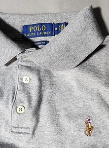 Polo Ralph Lauren Short Sleeve Polo Shirt Cotton Men’s Solid Gray Size Medium - Picture 1 of 8