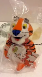 FELPA JUGUETE KELLOGG'S 7,5" bolsa frijoles racimo desayuno Tony the Tiger 1997 nuevo en bolsa - Imagen 1 de 4