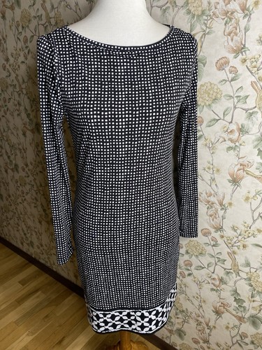 Abito formale MICHAEL KORS nero bianco manica lunga elasticizzato carriera taglia XS