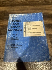 1988 Car Shop Manual Vol B Chassis Electrical Mark VII Thunderbird Cougar Mustan - Picture 1 of 2