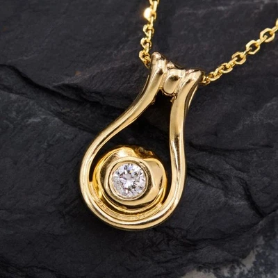 Elegante ciondolo in argento sterling 925 con pietra creata in laboratorio... - Immagine 1 di 4