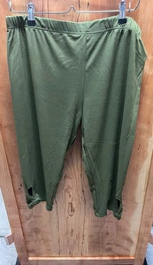 Leggings donna 3XL verde oliva Capri pantalone elasticizzato vita elastico taglio caviglia - Foto 1 di 3