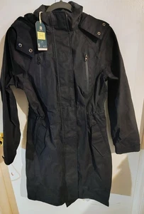 Chaqueta de lluvia FAT FACE Reino Unido para mujer EE. UU. 4 UK 8 azul cremallera con capucha cintura ceñida - Imagen 1 de 14