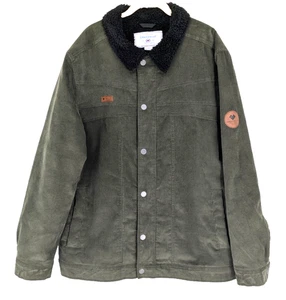 OBERMEYER Mens Winter Jacket EXTRA LARGE Corduroy Olive Sherpa Lined - Picture 1 of 17