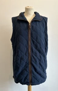 Chaleco polar Joules para hombre mediano azul marino y marrón bolsillos con cremallera completa al aire libre - Imagen 1 de 7