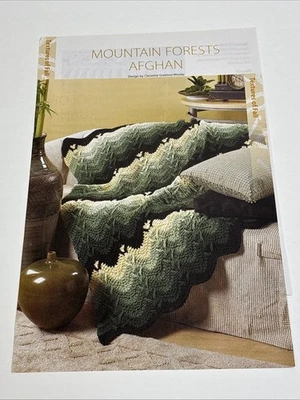 Mountain Forests Afghan Crochet Pattern Pages From Magazine - Image 1 of 3