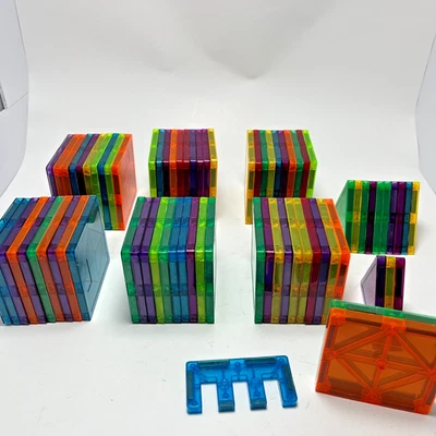 Lote 76 Azulejos Magnéticos de Construcción Bloques de Juguete STEM - Excelente Estado, Sin Caja Foto 1 de 4