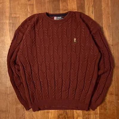 Vintage Chaps Ralph Lauren Cable Knit Chunky Preppy Academia Fisherman Sweater L - Image 1 of 4