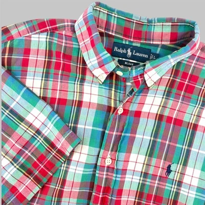 Ralph Lauren Blake Plaid Short Sleeve Button Down Shirt Men's Size L - Image 1 of 4