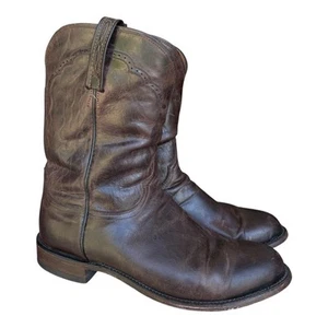 Lucchese Goatskin Roper Cowboy Boot Chocolate Brown Men size 11.5 D - Imagen 1 de 9