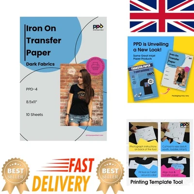 10 Sheets A4  Dark Fabric Iron-on Transfer Paper - DIY Customization - Image 1 of 4