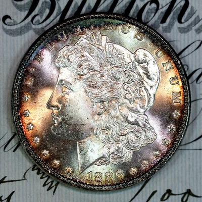 * 1886-P * EXCELENTE+ GEMA BU MS DÓLAR DE PLATA MORGAN * DE COLECCIÓN ORIGINAL Foto 1 de 4