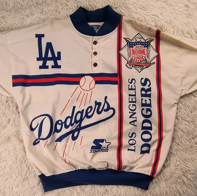 Rare Vintage Starter LA Dodgers 1/4 button sweatshirt - Image 1 of 4