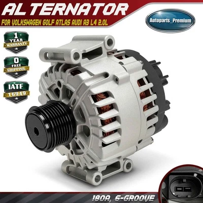 Alternador para Volkswagen Golf Atlas Audi A3 L4 2.0L 180Amp 14Voltios CW 6 Ranuras Foto 1 de 4