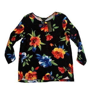 Ali Miles Women's Size M Long Sleeve Pullover Floral Tunic Blouse Top Brand New - Picture 1 of 13