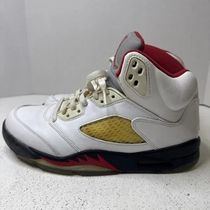 Nike Air Jordan 5 Retro Air Jordan Retro White 136027 100 Size 8.5 Man’s - Picture 1 of 11