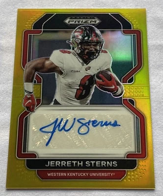 2023 Panini Prizm Draft Picks 2022 Update Gold /10 Jerreth Sterns #RA-JST Auto - Image 1 of 2