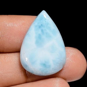 100% Natural Larimar Pear Shape Cabochon Loose Gemstone 18.5 Ct 25X17X4mm OB-367 - Picture 1 of 5