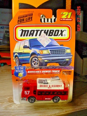 Matchbox 21 Mack Вспомогательный Силовой Грузовик Красный Мост и Шоссе 1998 BP 1/64 bp11 - Изображение 1 из 4