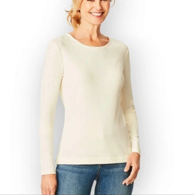 NWT Talbots Supersoft Layering Shirt In Off White Size Small - Image 1 of 4