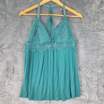 Mujer Top Grande Verde Babydoll Y2K Hada Crochet Encaje Coqueta Espalda Corredora Cami Foto 1 de 4