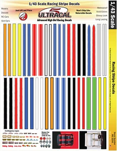 MG 3204 - 1/43 Scale UltraCal High Def Decals Racing Stripes - Picture 1 of 2
