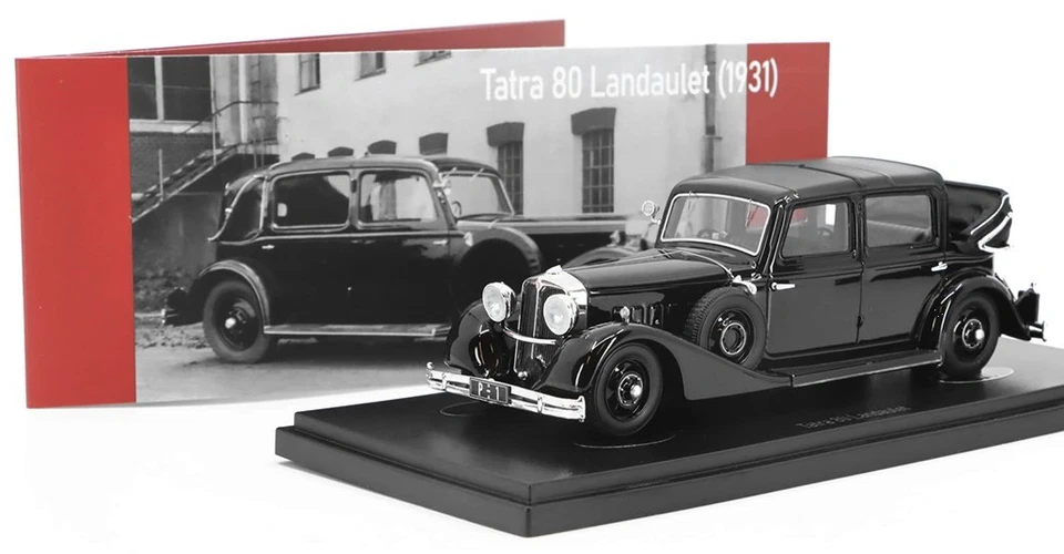 wonderful resin-modelcar 1:43 TATRA 80 LANDAULET 1935 - black - open top - Image 1 of 2