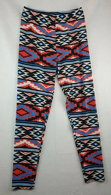 LA12ST Women Plus Size Multicolor Aztec Print Leggings - Image 1 of 4