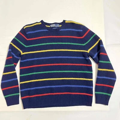 Suéter Polo Ralph Lauren Vintage Para Mujer M Arco Iris Rayas Lana de Cordero  Foto 1 de 4