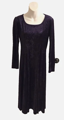 Maxi Vestido De Colección Años 90 All That Jazz Terciopelo Aplastado Bruja Grunge Vacaciones Púrpura M Foto 1 de 4