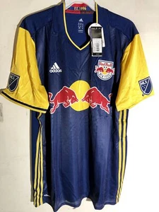 Adidas Authentic MLS Jersey New York Red Bulls Team Navy sz L - Picture 1 of 1