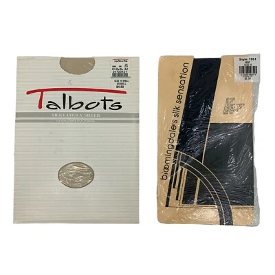 Pantimedias de colección Talbots Seashell + Bloomingdales azul marino sedoso Lycra para mujer talla A Foto 1 de 4