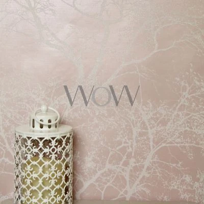 WHISPERING TREES WALLPAPER DUSKY PINK - HOLDEN DECOR 65400 GLITTER NEW - Image 1 of 4