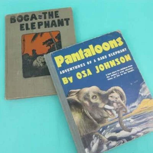 2 Elephant Story Books BOGA the Elephant Pantaloons Adventures Baby Vintage Kids - Picture 1 of 10