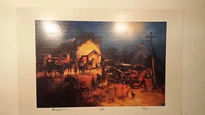 MIDNIGHT MASS Gottesdienst Druck, Darcy Doyle, Pferde Buggys altes Auto - Bild 1 von 2