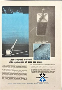 General Motors GM Deep Sea Exploration Vintage Print Ad 1962 - Picture 1 of 3