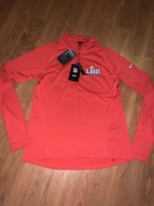 Nike Super Bowl LIII Women’s 1/4 Zip Pullover Small Dri Fit Slim Patriots AA9883 - Picture 1 of 2
