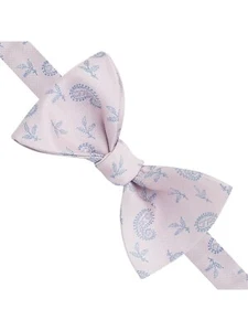 THOMAS PINK Vaux Paisley Self Bow Tie Silk Pink/Blue - Picture 1 of 3