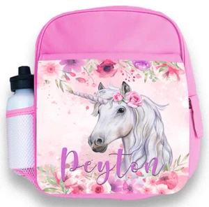 Personalised Kids Backpack Any Name Unicorn Girl Childrens Back To School Bag 24 - Picture 1 of 4