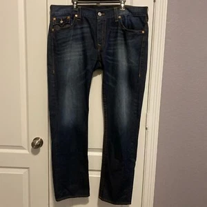 True Religion Herren Slim Jeans Dark Wash Pocket Flap Distressed Gr. 40 - Bild 1 von 12
