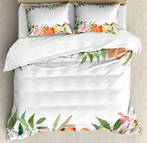 Shabby Chic Duvet Cover Set with Pillow Shams Soft Flower Petals Print - Picture 1 of 8