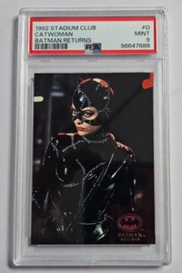 1992 Stadium Club Batman Returns #D Catwoman Preview Card Graded PSA 9 Mint Pop8 - Picture 1 of 2