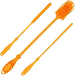 12.5" Silicone Bottle Brush & Straw Cleaner Brush Set, Bottle Cleaner Brush,, - Picture 1 of 12