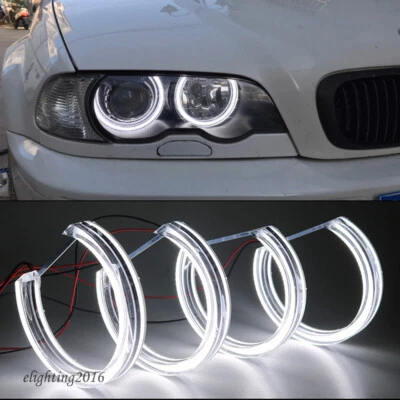 131MM Crystal LED Angel Eyes Halo Rings DRL For BMW E36 E38 E39 E46 Projector M3 Foto 1 de 4