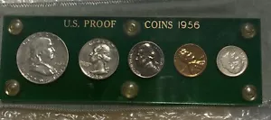 1956 US Mint Proof Set in Rare Green Capital Plastics Holder - Picture 1 of 12