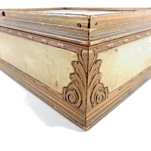 RARE Antique wooden box Victorian decorative lid CIRCA 1950s - jewelry box - Picture 1 of 11